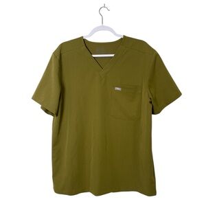 FIGS Technical Collection Scrub Top | Women's Size Large | Olive Green | Nurse